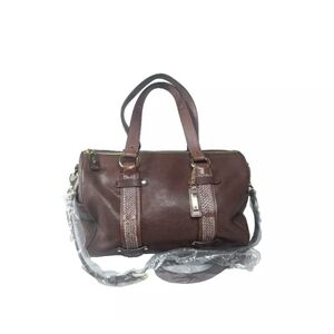 Cole Haan Camden Jade Leather Handbag Chestnut Brown Boston Bag